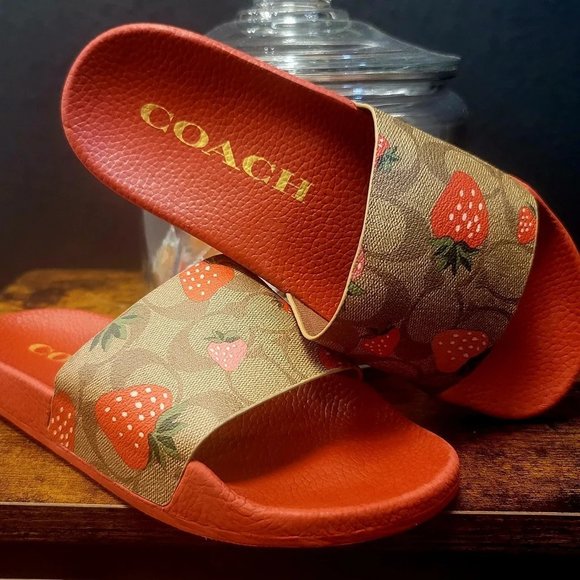 COACH | Uli Sport Slide In Signature Canvas With Wild Strawberry Print - CI122 - Picture 2 of 6